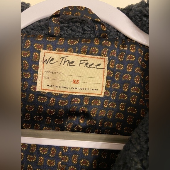 Free People Izzy Wrap Blue Teddy Button Jacket XSmall NWT - Picture 11 of 12